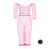 Ouch! Glow Bustier et Robe Filet Épaules dénudées Rose Fluo